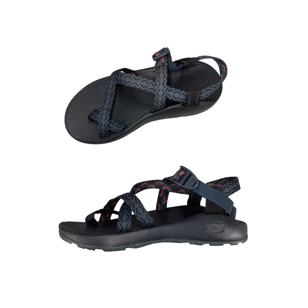 Chaco Z2 Classic Sandals Black Navy Geometric Toe Loop Strappy Men's Size 11